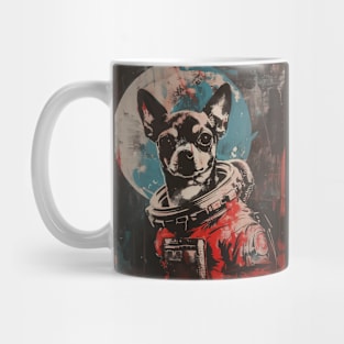 Vintage chihuahua dog astronaut portrait Mug